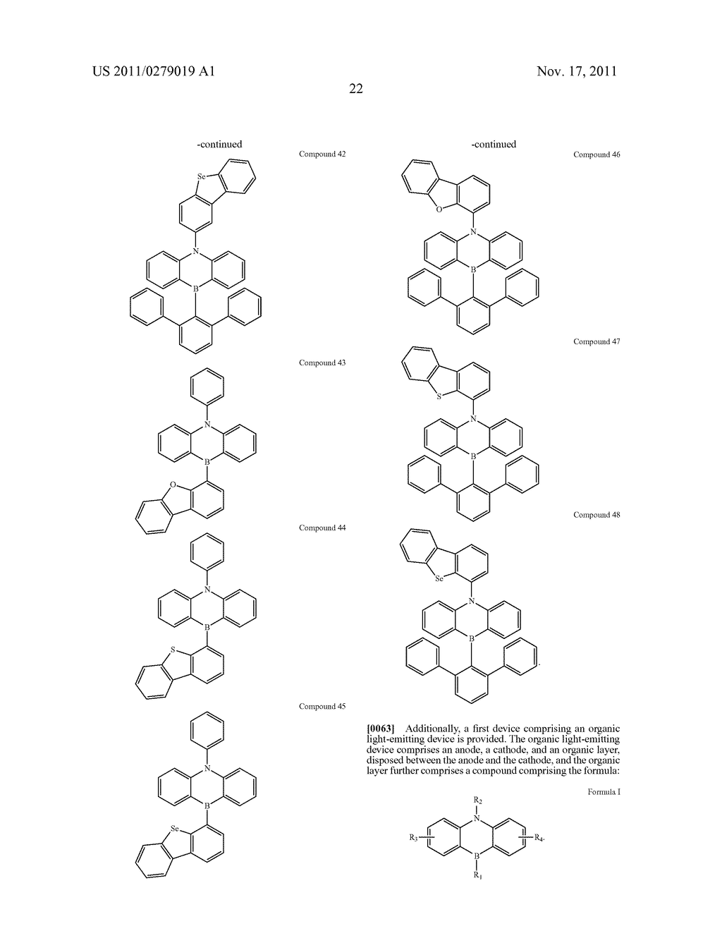 AZABORININE COMPOUNDS AS HOST MATERIALS AND DOPANTS FOR PHOLEDS - diagram, schematic, and image 29