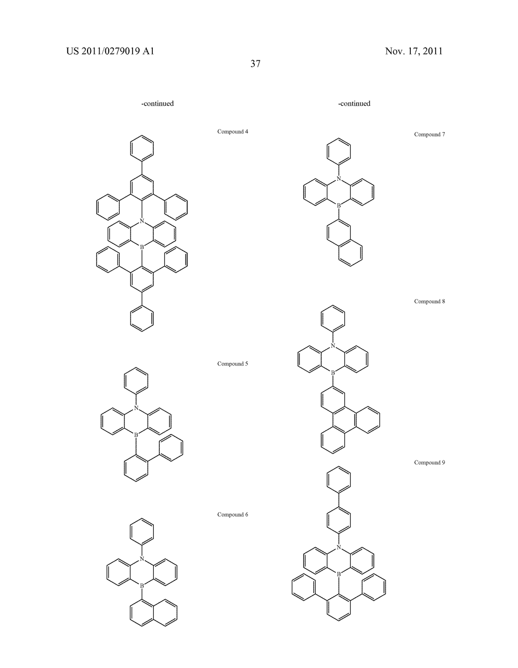 AZABORININE COMPOUNDS AS HOST MATERIALS AND DOPANTS FOR PHOLEDS - diagram, schematic, and image 44