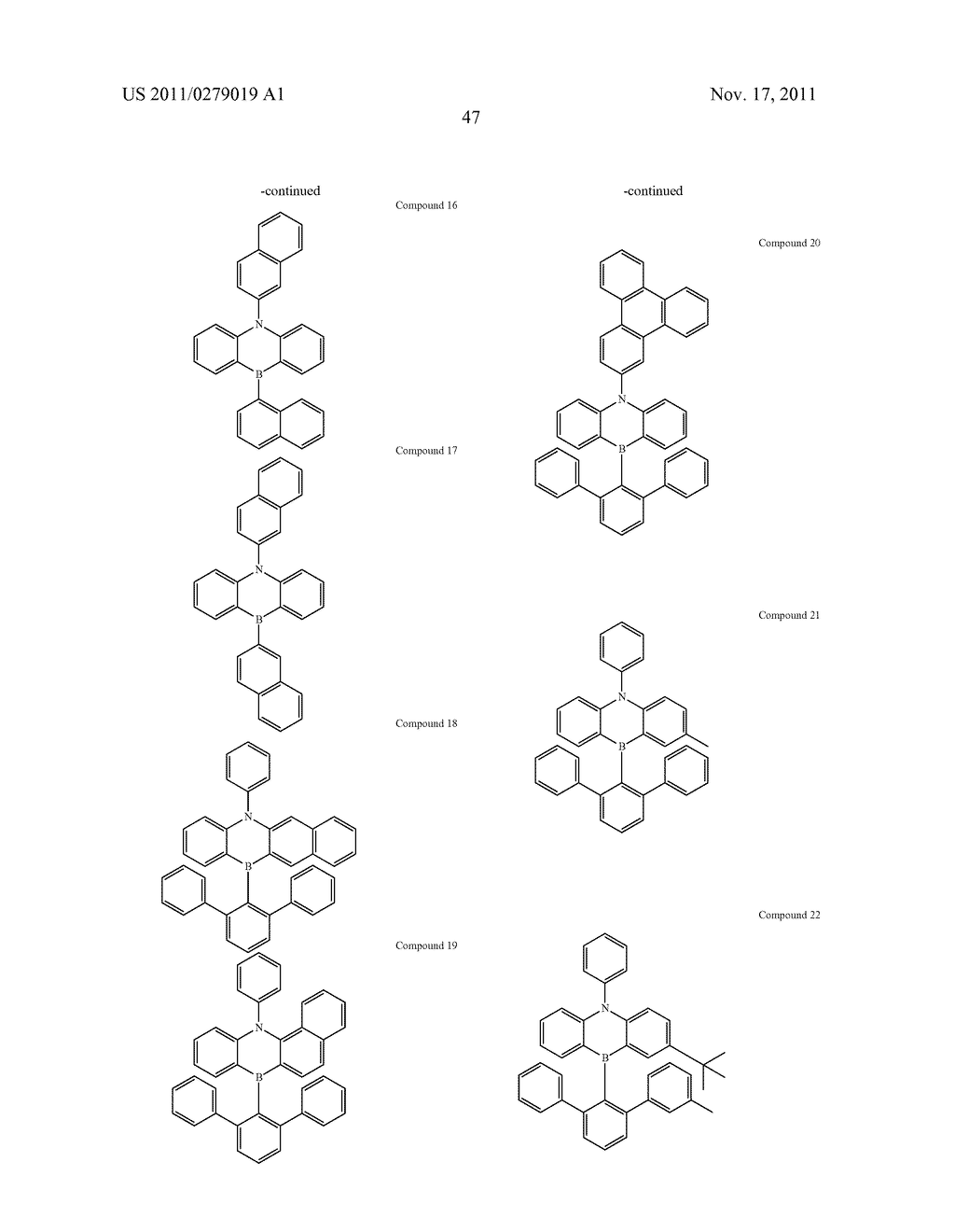 AZABORININE COMPOUNDS AS HOST MATERIALS AND DOPANTS FOR PHOLEDS - diagram, schematic, and image 54