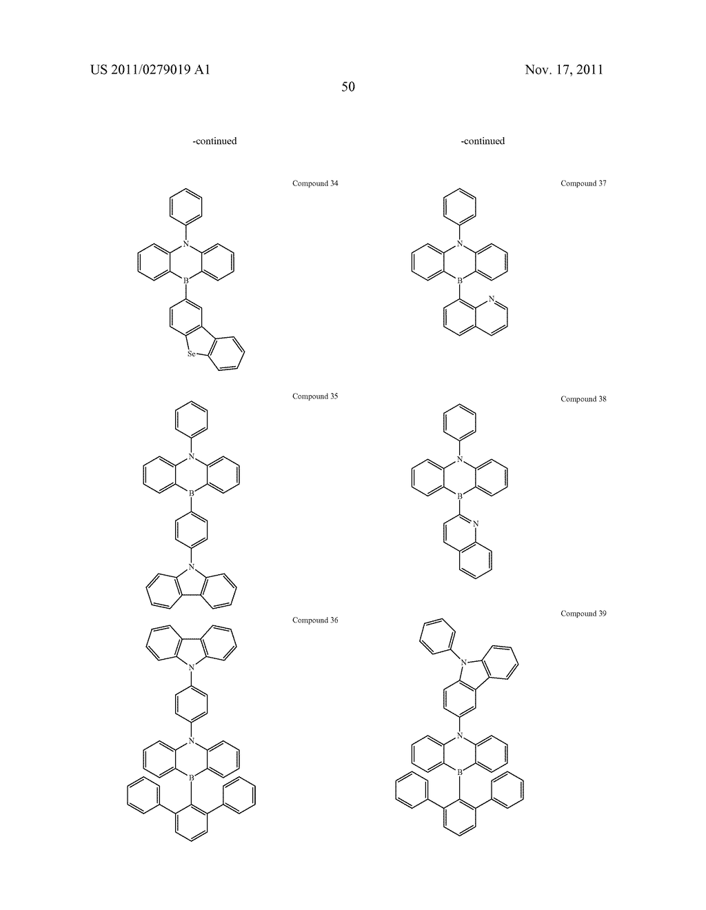 AZABORININE COMPOUNDS AS HOST MATERIALS AND DOPANTS FOR PHOLEDS - diagram, schematic, and image 57