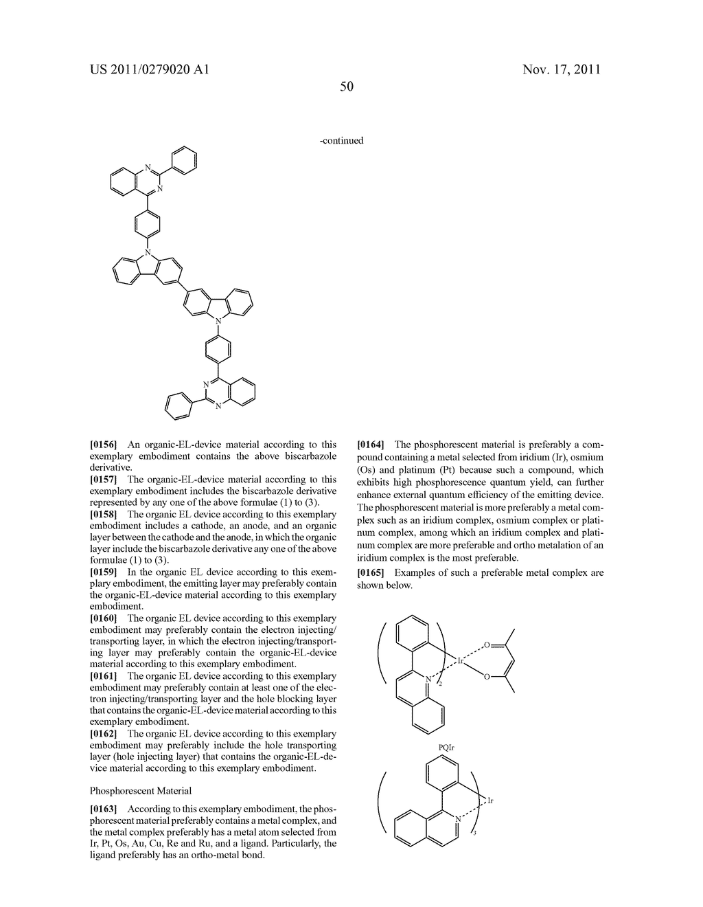 Biscarbazole Derivative, Material for Organic Electroluminescence Device     and Organic Electroluminescence Device Using The Same - diagram, schematic, and image 53