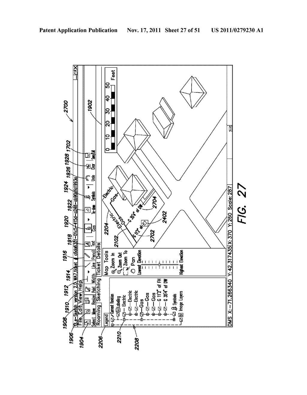 METHODS, APPARATUS AND SYSTEMS FOR GENERATING SEARCHABLE ELECTRONIC     RECORDS OF UNDERGROUND FACILITY LOCATE AND/OR MARKING OPERATIONS AND     ASSESSING ASPECTS OF SAME - diagram, schematic, and image 28