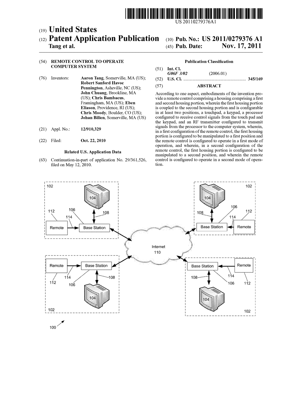 REMOTE CONTROL TO OPERATE COMPUTER SYSTEM - diagram, schematic, and image 01