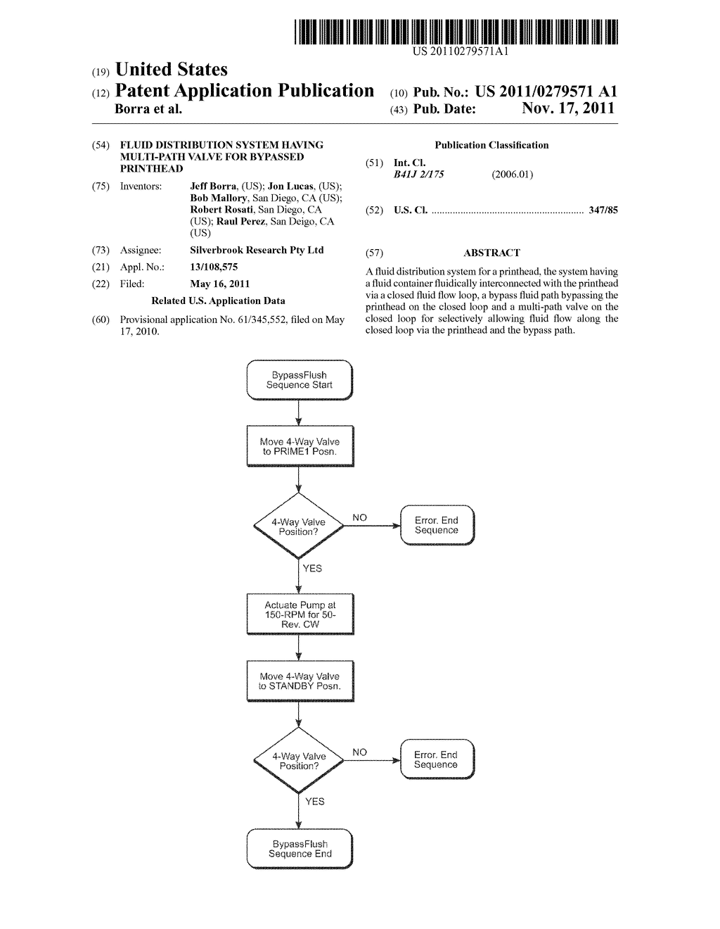 FLUID DISTRIBUTION SYSTEM HAVING MULTI-PATH VALVE FOR BYPASSED PRINTHEAD - diagram, schematic, and image 01