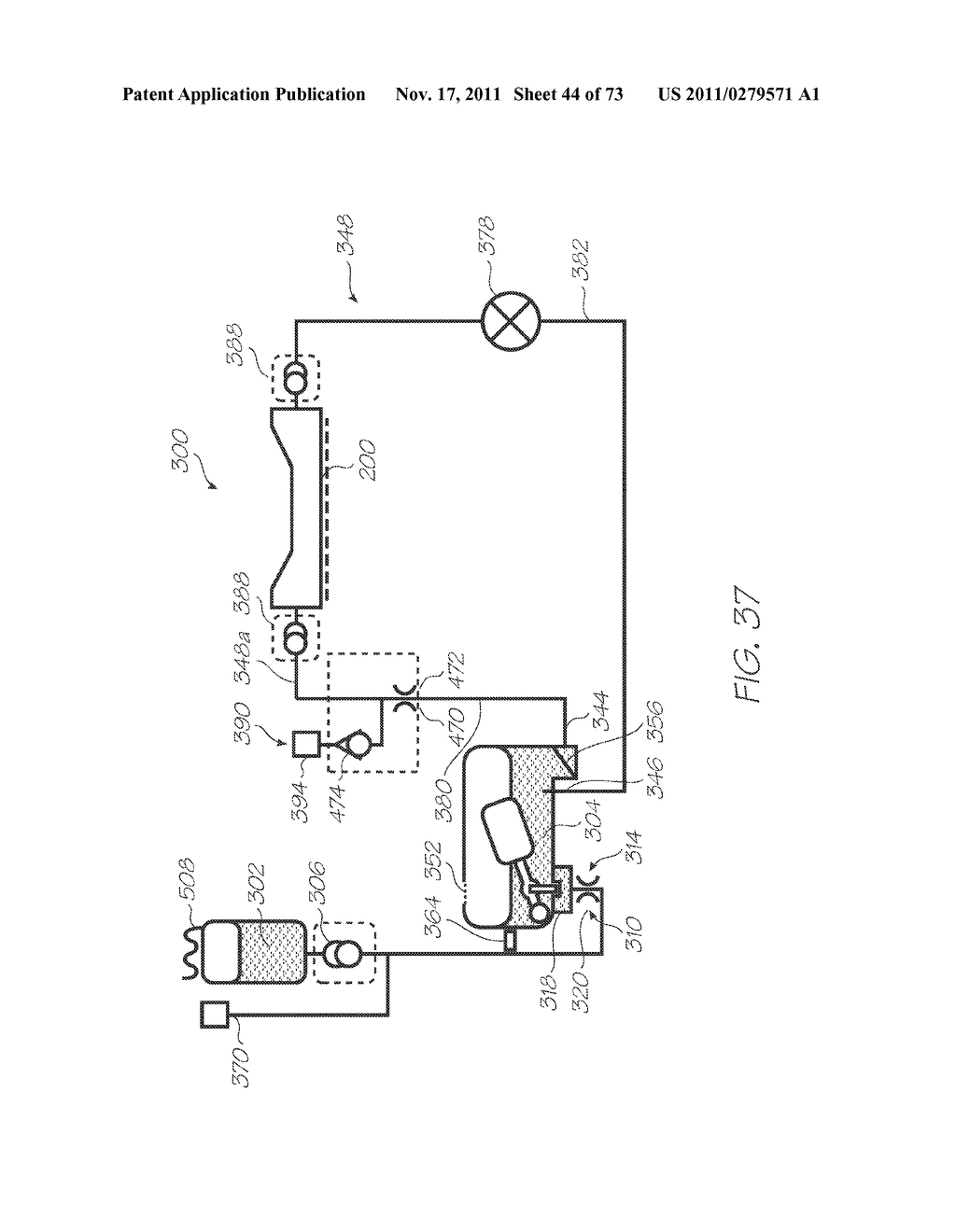 FLUID DISTRIBUTION SYSTEM HAVING MULTI-PATH VALVE FOR BYPASSED PRINTHEAD - diagram, schematic, and image 45