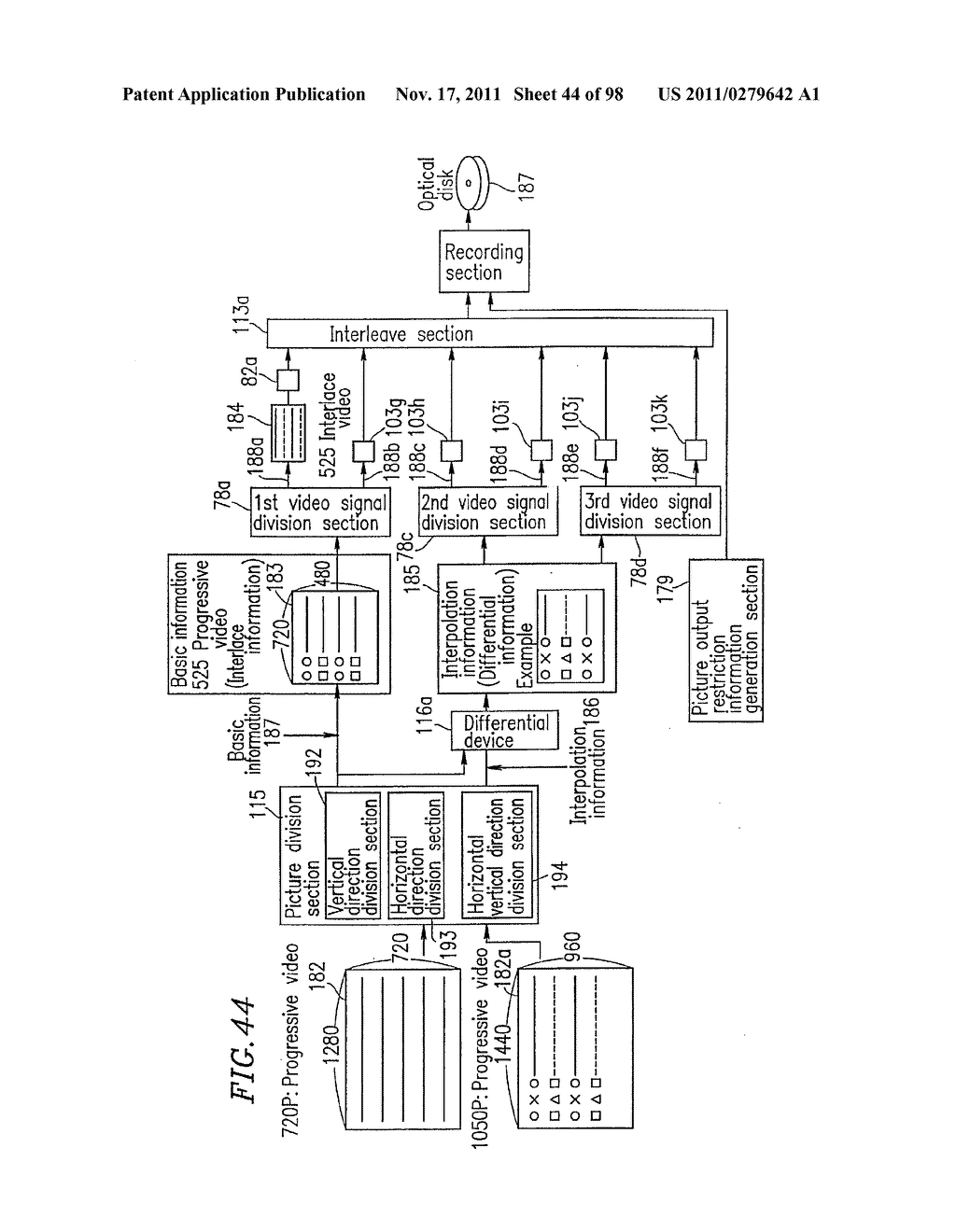 OPTICAL DISK FOR HIGH RESOLUTION AND THREE-DIMENSIONAL VIDEO RECORDING,     OPTICAL DISK REPRODUCTION APPARATUS AND OPTICAL  DISK RECORDING APPARATUS - diagram, schematic, and image 45