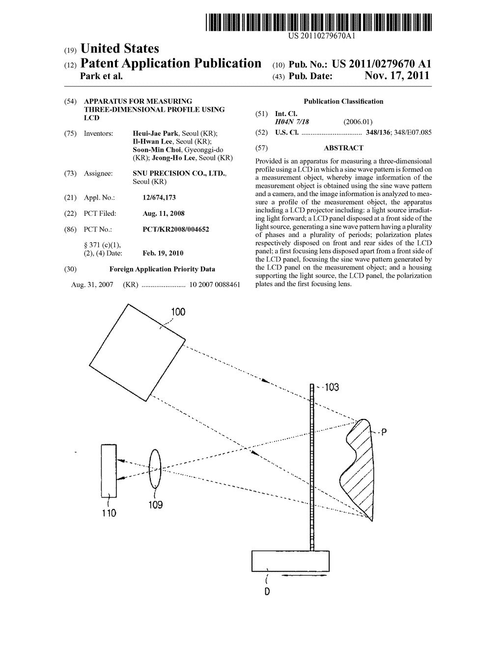 Apparatus for Measuring Three-Dimensional Profile Using LCD - diagram, schematic, and image 01