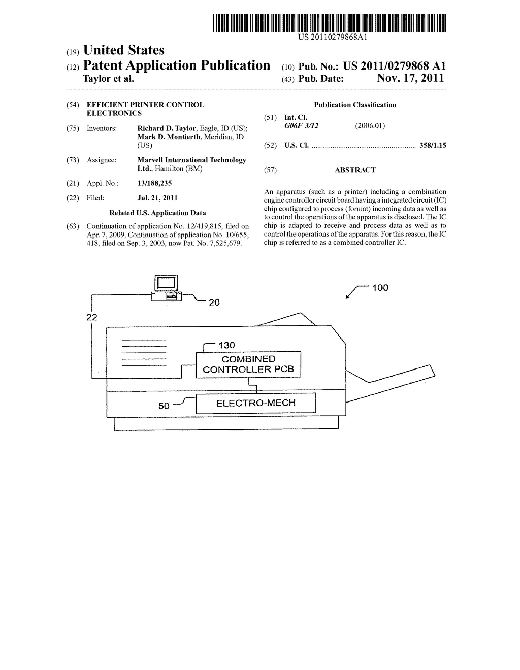 EFFICIENT PRINTER CONTROL ELECTRONICS - diagram, schematic, and image 01