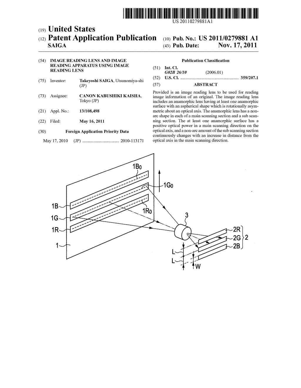 IMAGE READING LENS AND IMAGE READING APPARATUS USING IMAGE READING LENS - diagram, schematic, and image 01