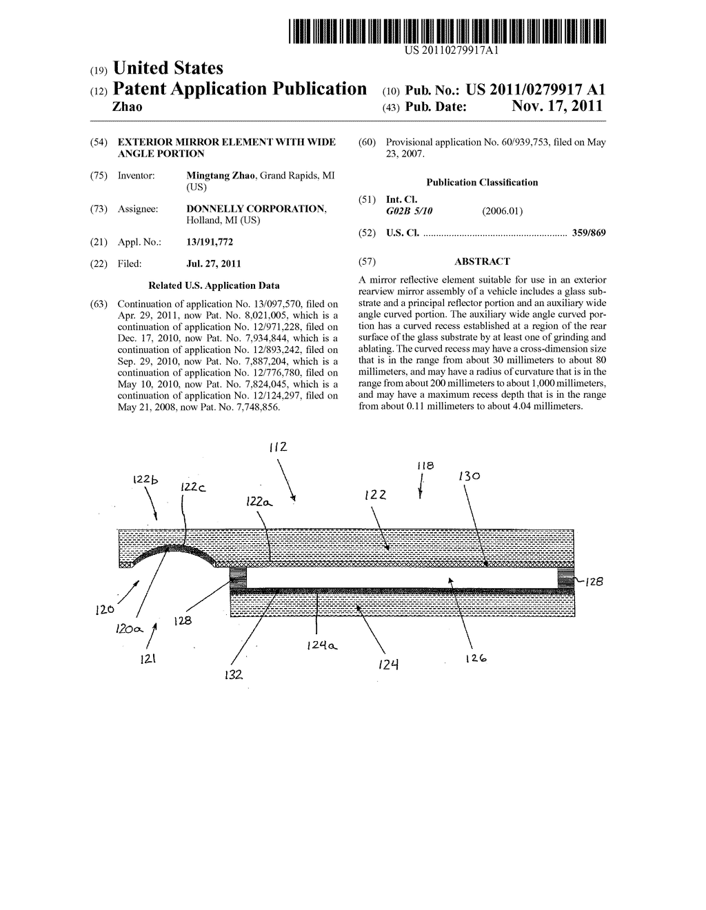 EXTERIOR MIRROR ELEMENT WITH WIDE ANGLE PORTION - diagram, schematic, and image 01