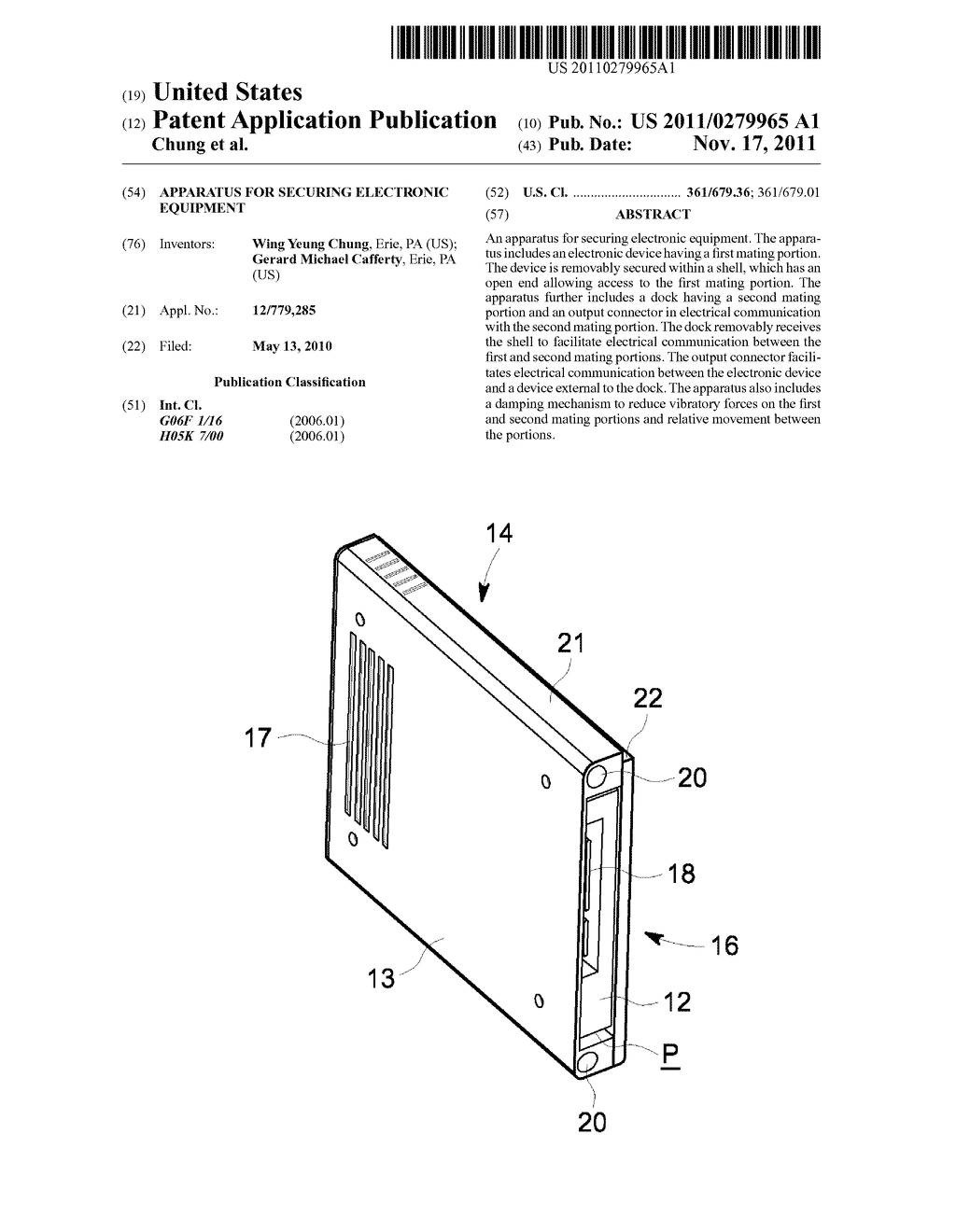 APPARATUS FOR SECURING ELECTRONIC EQUIPMENT - diagram, schematic, and image 01