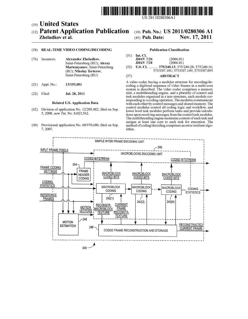 REAL-TIME VIDEO CODING/DECODING - diagram, schematic, and image 01