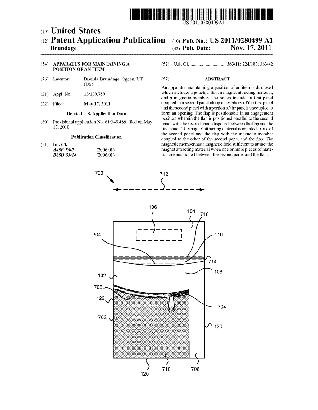 APPARATUS FOR MAINTAINING A POSITION OF AN ITEM - diagram, schematic, and image 01