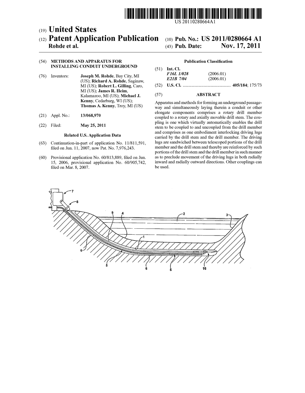 Methods and apparatus for installing conduit underground - diagram, schematic, and image 01