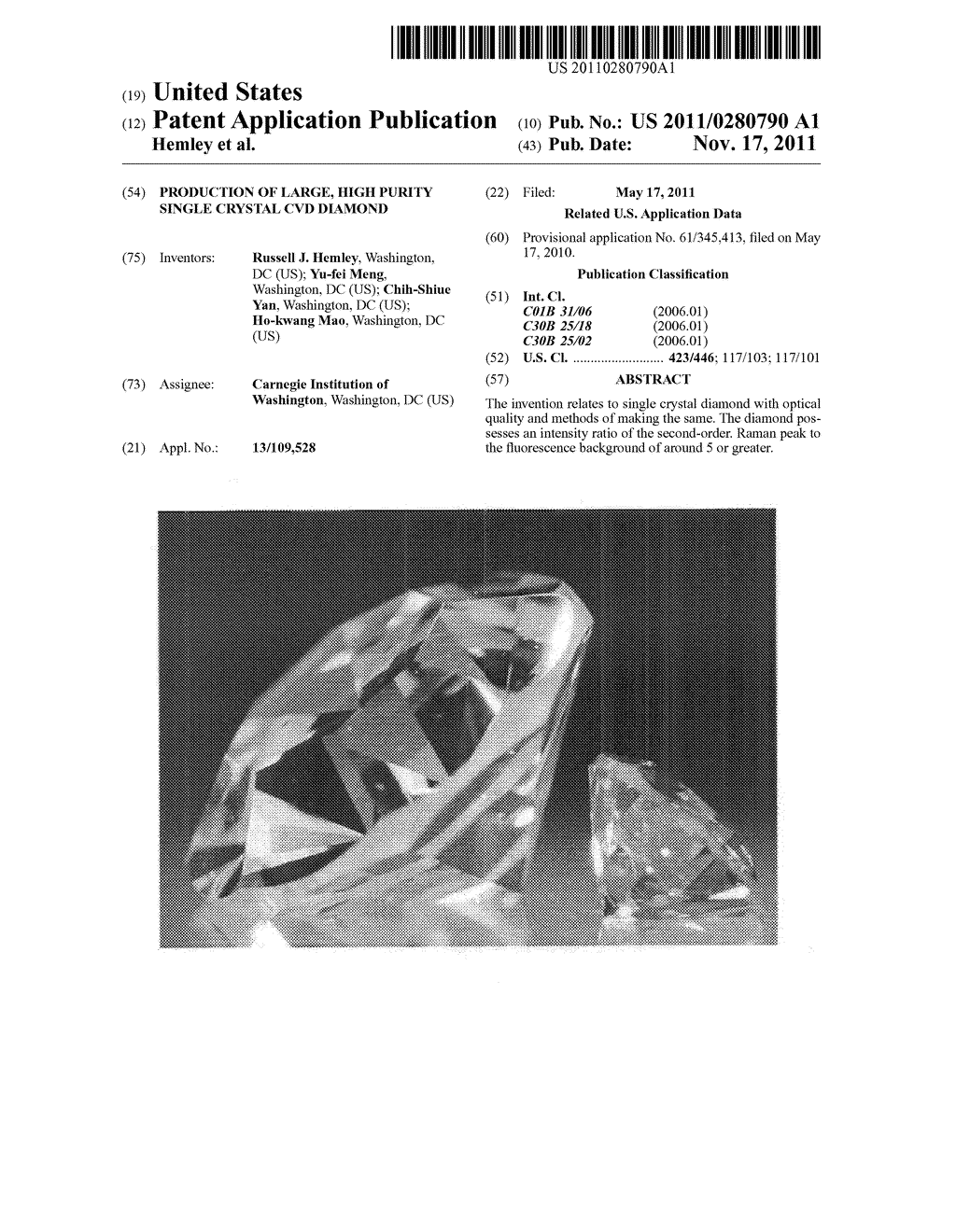 Production of Large, High Purity Single Crystal CVD Diamond - diagram, schematic, and image 01