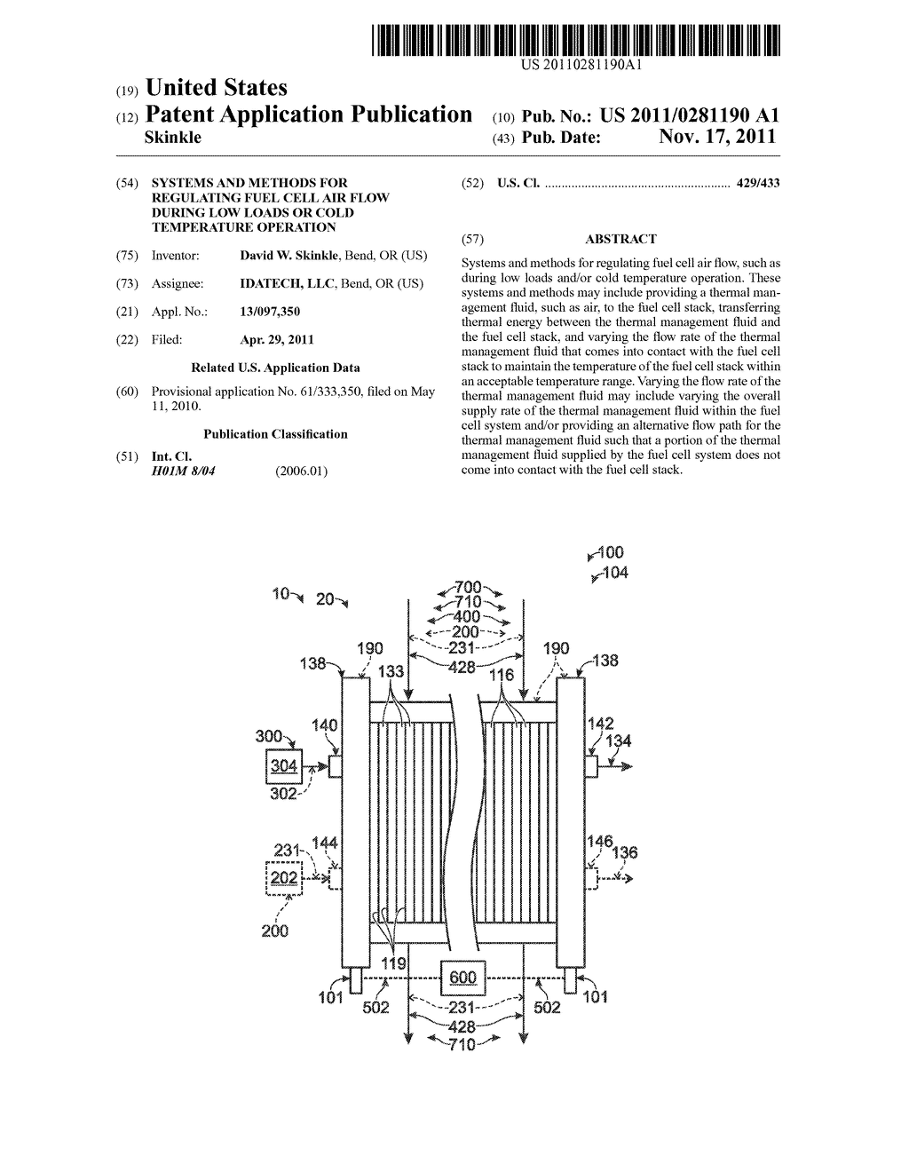 SYSTEMS AND METHODS FOR REGULATING FUEL CELL AIR FLOW DURING LOW LOADS OR     COLD TEMPERATURE OPERATION - diagram, schematic, and image 01