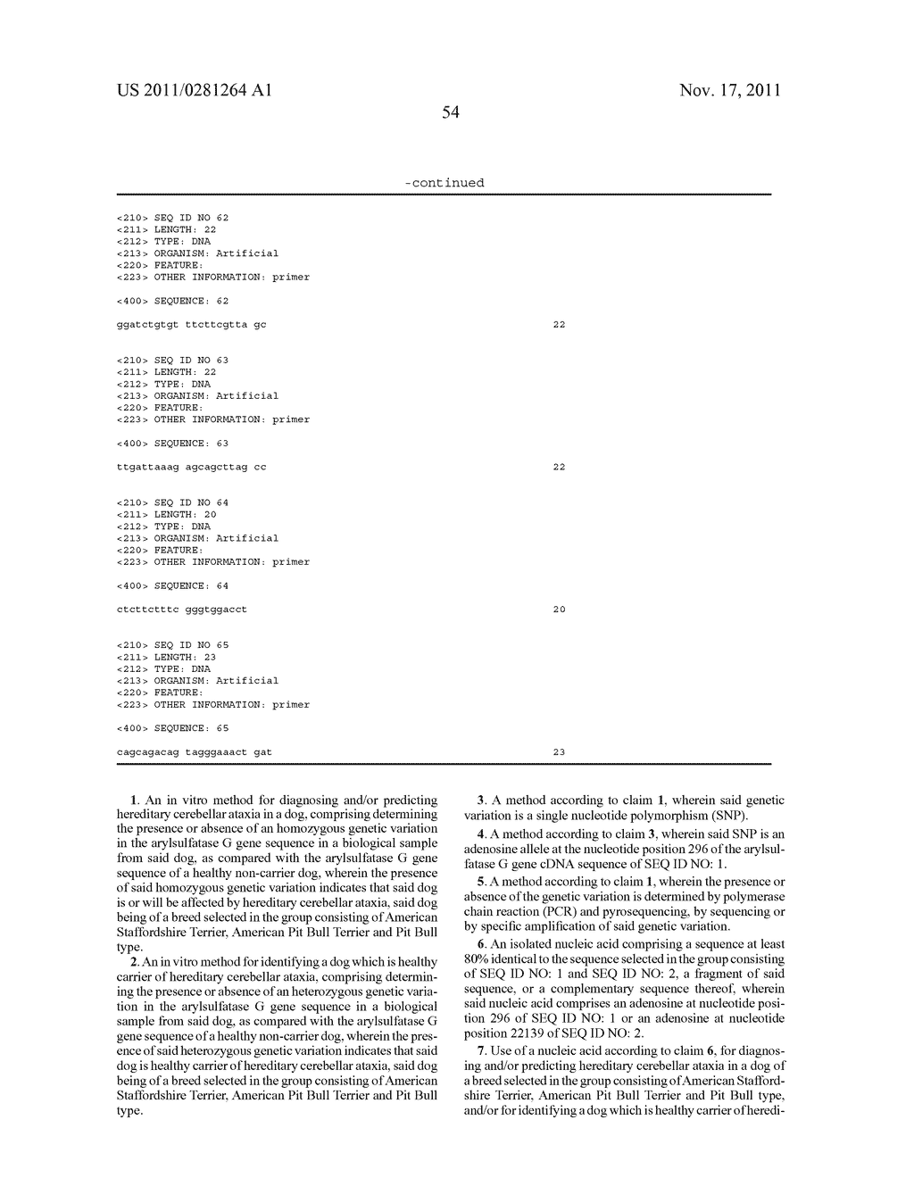 METHOD FOR DIAGNOSING AND PREDICTING CEREBELLAR ATAXIA - diagram, schematic, and image 62