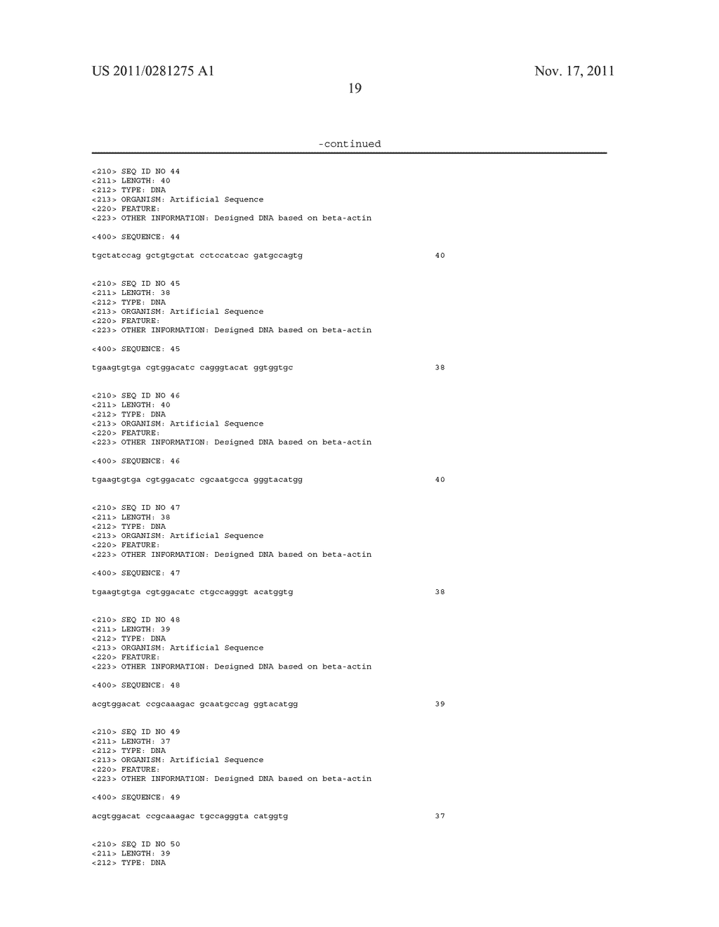 PRIMERS FOR NUCLEIC ACID AMPLIFICATION IN DETECTING BETA-ACTIN AND TEST     METHOD USING THESE PRIMERS - diagram, schematic, and image 22