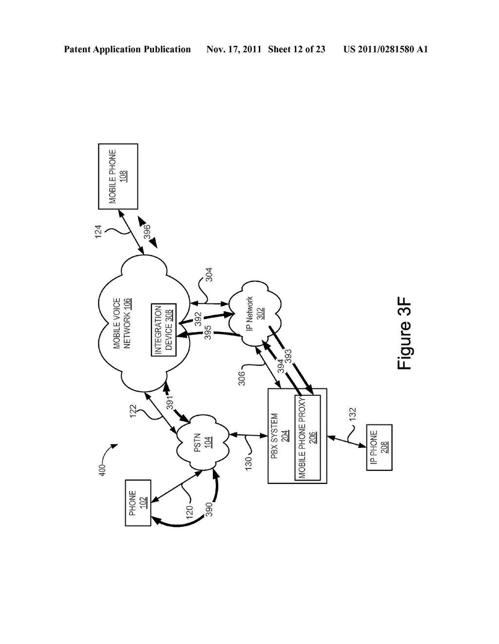 MOBILE PHONE INTEGRATION WITH A PRIVATE BRANCH EXCHANGE IN A DISTRIBUTED     TELEPHONY SYSTEM - diagram, schematic, and image 13