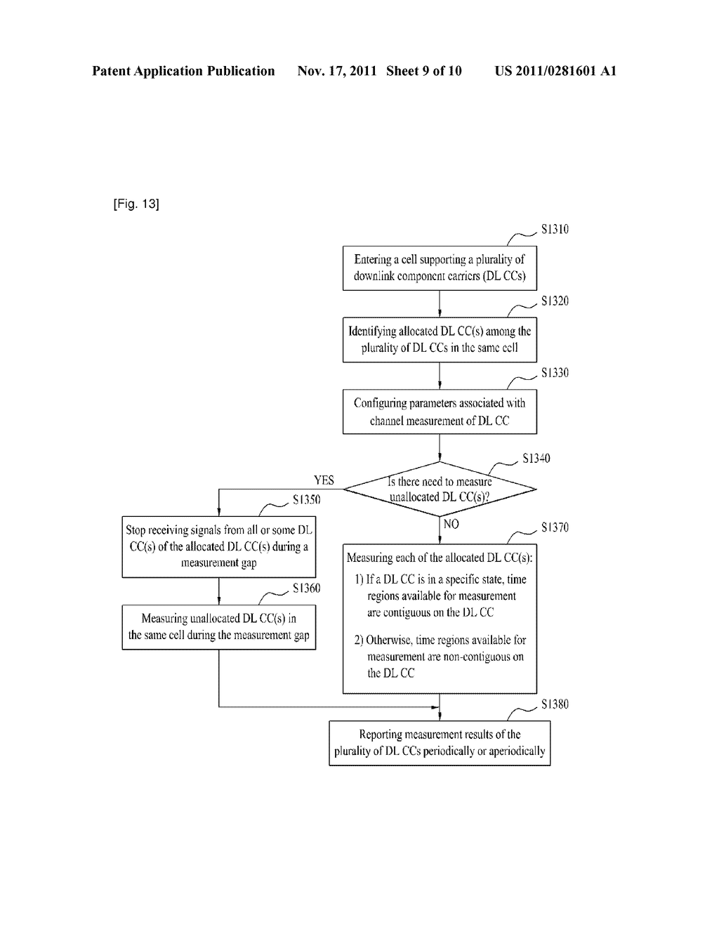 METHOD OF MEASUREMENT OVER MULTIPLE DOWNLINK CARRIERS AND APPARATUS     THEREFOR - diagram, schematic, and image 10