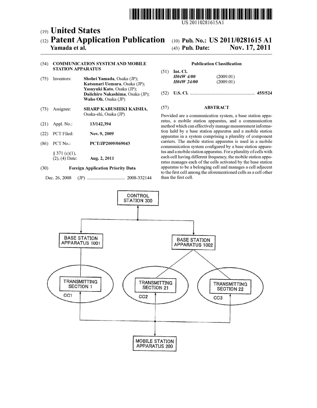 COMMUNICATION SYSTEM AND MOBILE STATION APPARATUS - diagram, schematic, and image 01