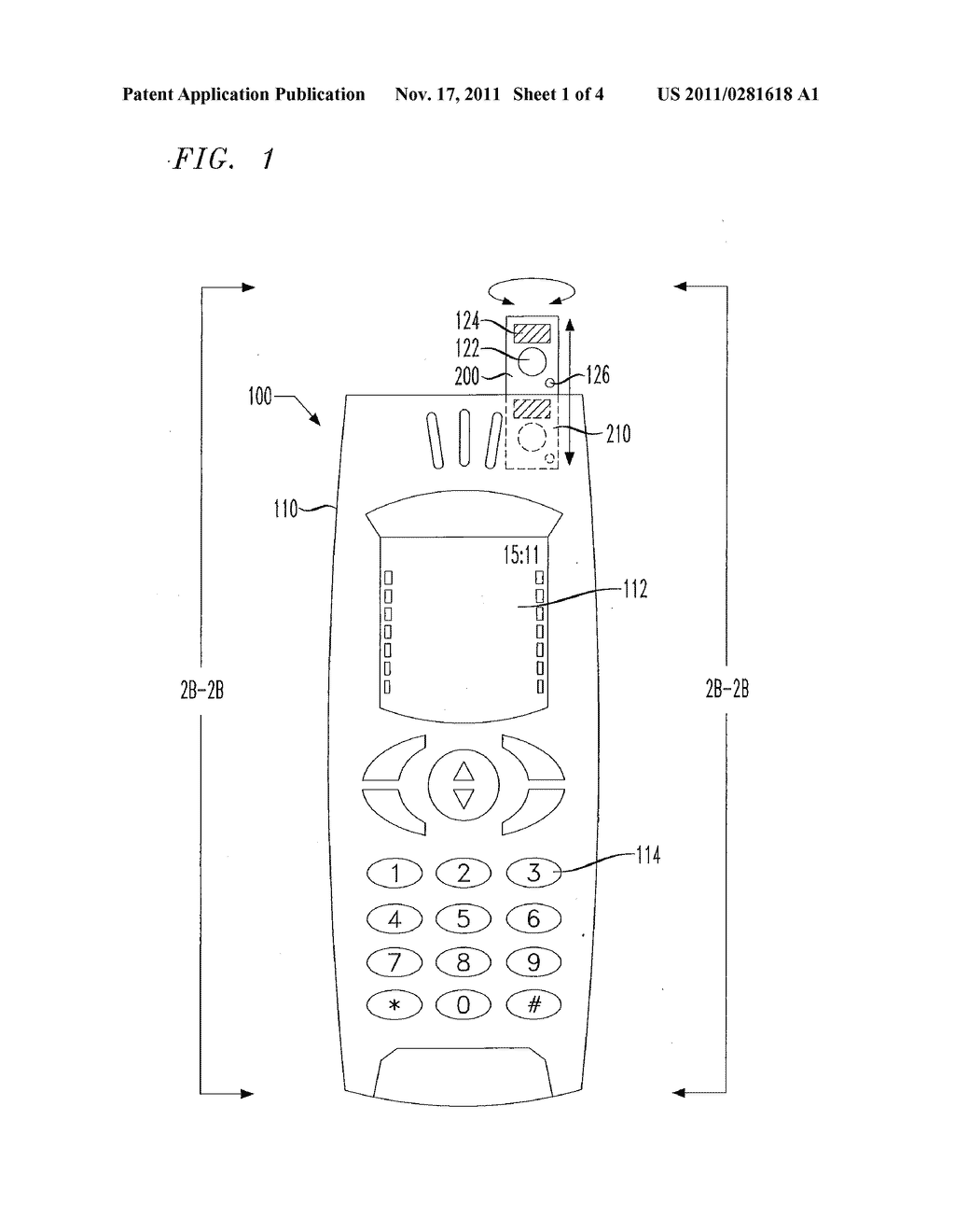 RETRACTABLE ROTATABLE CAMERA MODULE FOR MOBILE COMMUNICATION DEVICE AND     METHOD OF OPERATION THEREOF - diagram, schematic, and image 02