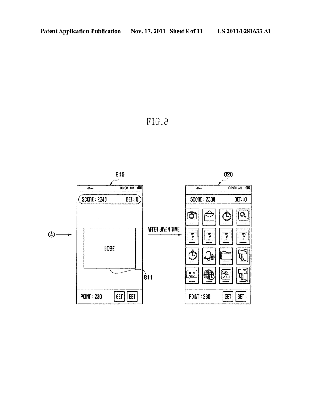 MOBILE DEVICE, METHOD AND SYSTEM FOR PROVIDING GAME ON IDLE SCREEN - diagram, schematic, and image 09