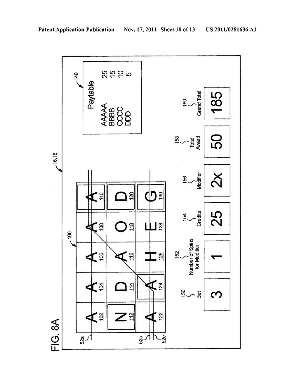 GAMING SYSTEM AND METHOD FOR PROVIDING DESIGNATED SYMBOL DISPLAY AREAS     THAT MODIFY AWARDS - diagram, schematic, and image 11