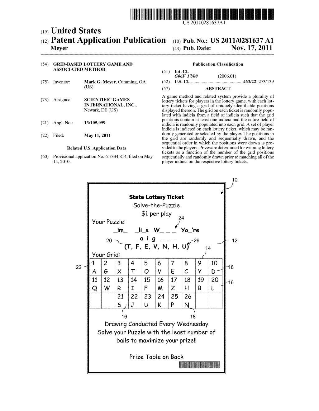 Grid-Based Lottery Game and Associated Method - diagram, schematic, and image 01