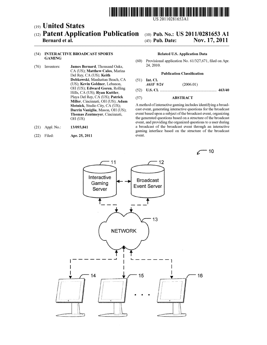 INTERACTIVE BROADCAST SPORTS GAMING - diagram, schematic, and image 01