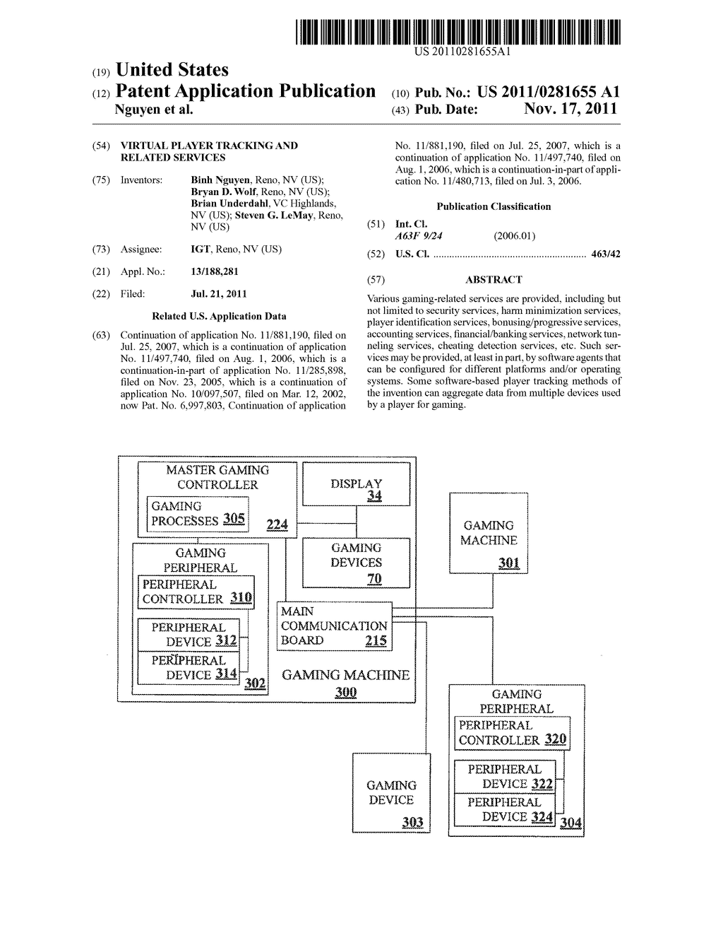 VIRTUAL PLAYER TRACKING AND RELATED SERVICES - diagram, schematic, and image 01