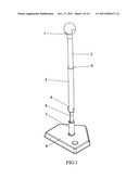 SWING BALL TRAINING DEVICE WITH ADJUSTABLE HEIGHTS AND VARIED SWINGS diagram and image