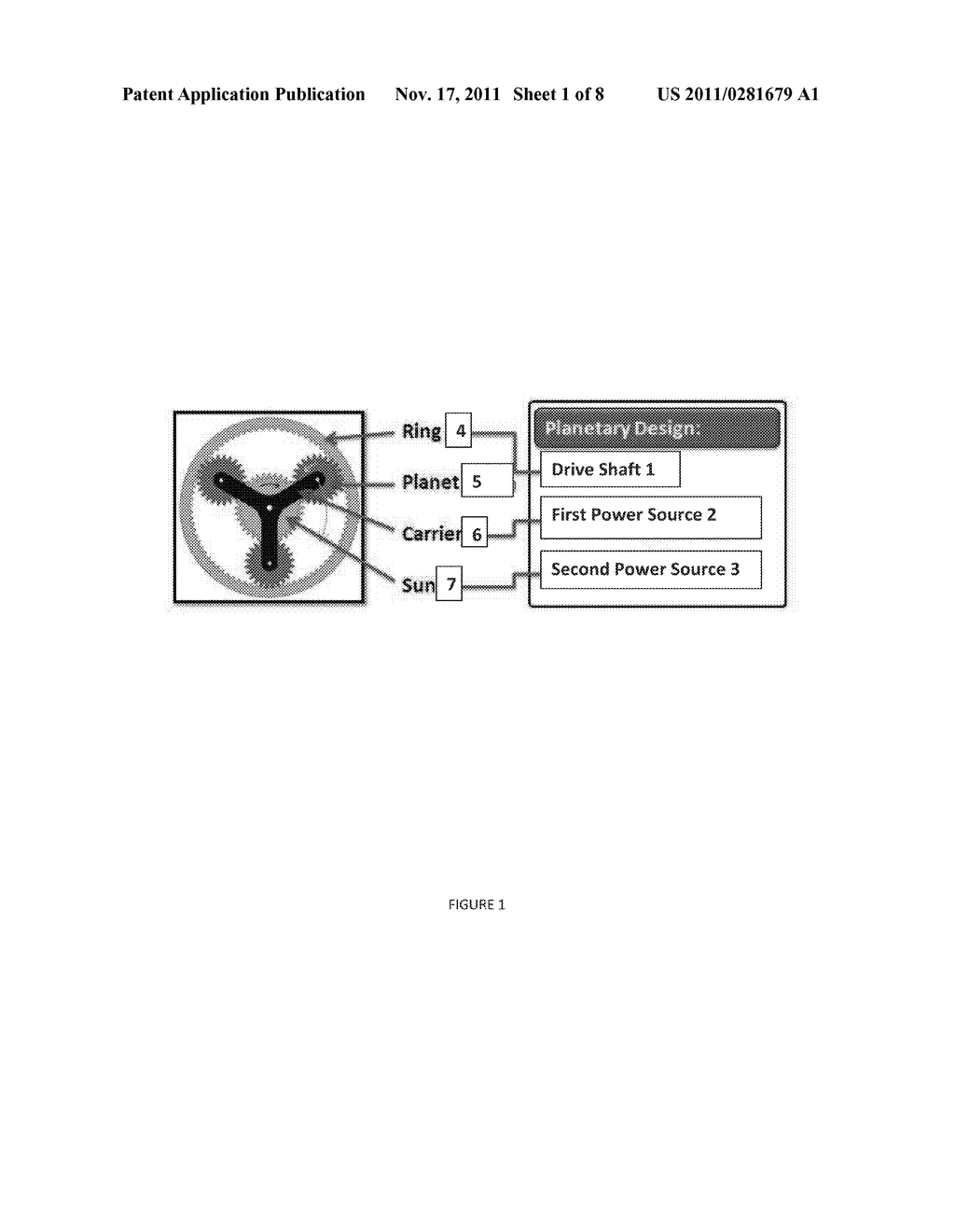 HYBRID TRANSMISSION USING PLANETARY GEARSET FOR MULTIPLE SOURCES OF TORQUE     FOR MARINE, OR TWO WHEELED LAND VEHICLES - diagram, schematic, and image 02