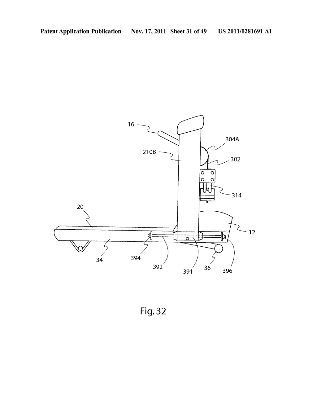 EXERCISE TREADMILL FOR SIMULATING PUSHING AND PULLING ACTIONS AND EXERCISE     METHOD THEREFOR - diagram, schematic, and image 32