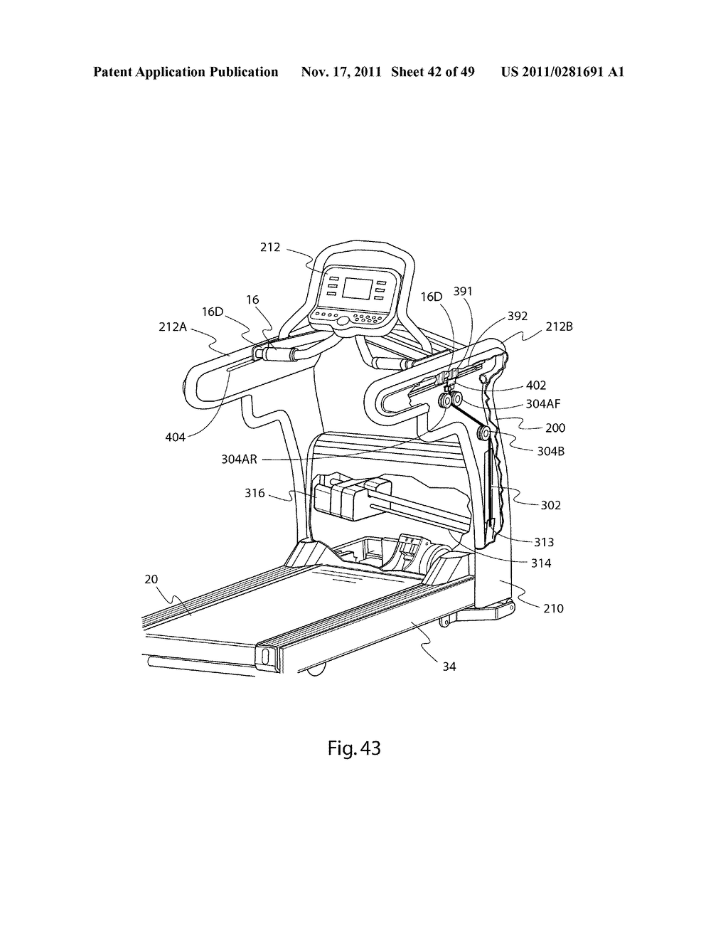 EXERCISE TREADMILL FOR SIMULATING PUSHING AND PULLING ACTIONS AND EXERCISE     METHOD THEREFOR - diagram, schematic, and image 43