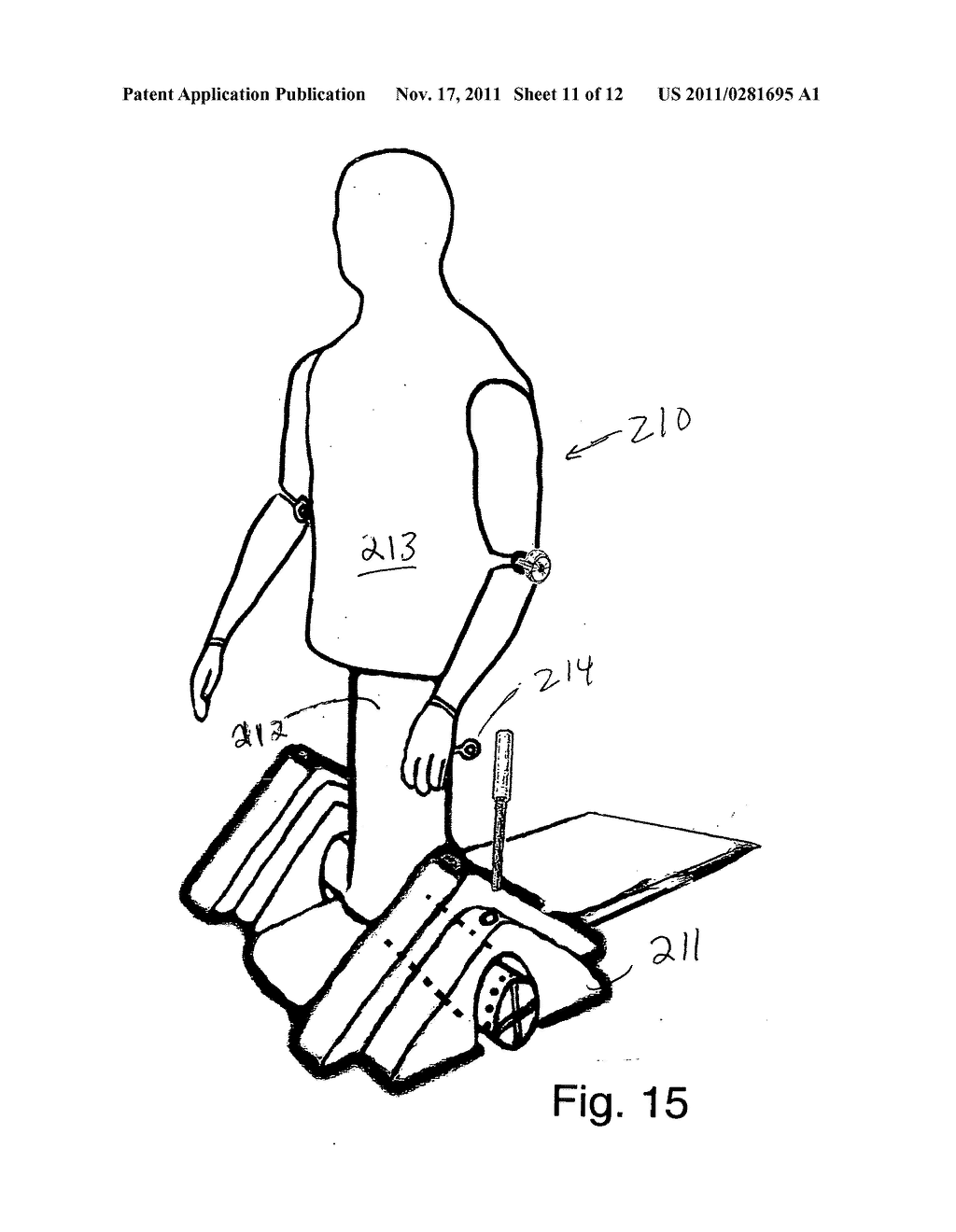 Training dummy assembly for doing stand-up drills and ground drills - diagram, schematic, and image 12