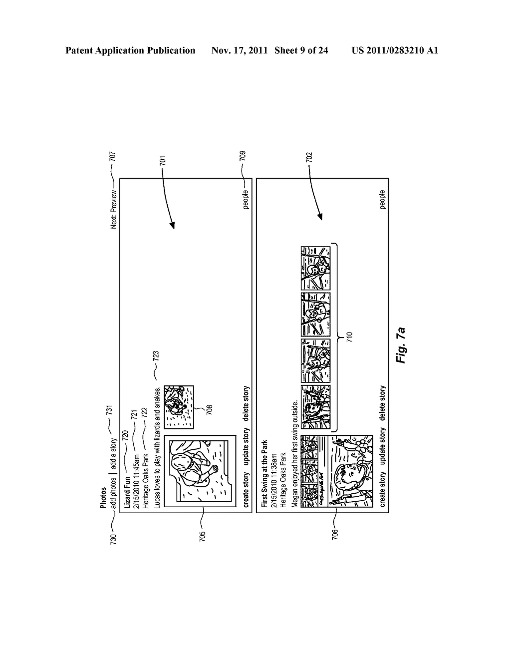 GRAPHICAL USER INTERFACE AND METHOD FOR CREATING AND MANAGING PHOTO     STORIES - diagram, schematic, and image 10