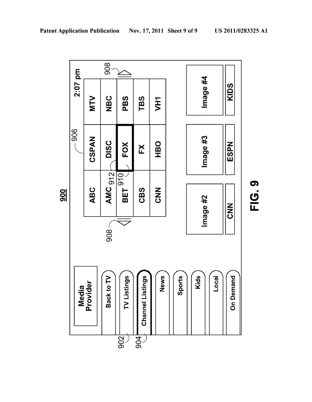 METHODS AND SYSTEMS FOR PROVIDING MEDIA CONTENT LISTINGS BY CONTENT     PROVIDER - diagram, schematic, and image 10