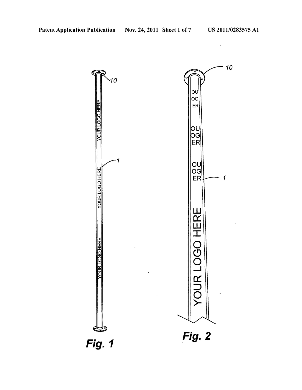 TUBE-LIKE ADVERTISING DEVICE THAT IS FIXED BETWEEN TWO STRUCTURAL MEMBERS     AND INCLUDES A CLEAR OUTER MEMBER - diagram, schematic, and image 02