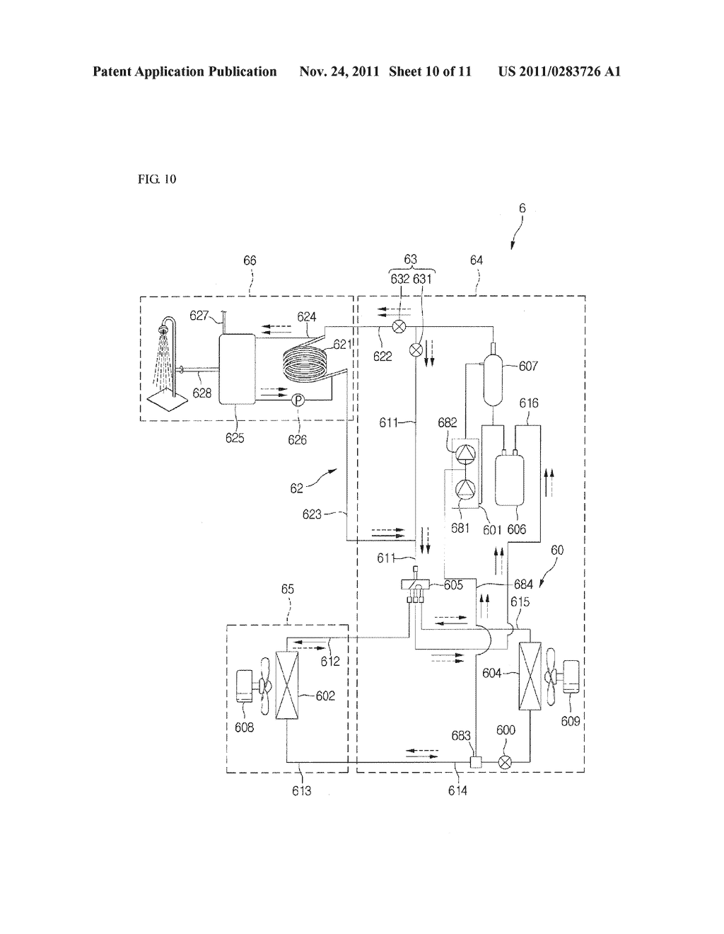 HOT WATER SUPPLY DEVICE ASSOCIATED WITH HEAT PUMP AND METHOD FOR     CONTROLLING THE SAME - diagram, schematic, and image 11