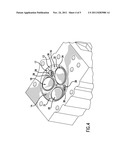 INTERNAL COMBUSTION ENGINE HAVING COMBUSTION CHAMBER WITH BLENDED     HEMISPHERICAL AND PENT-ROOF PORTIONS diagram and image