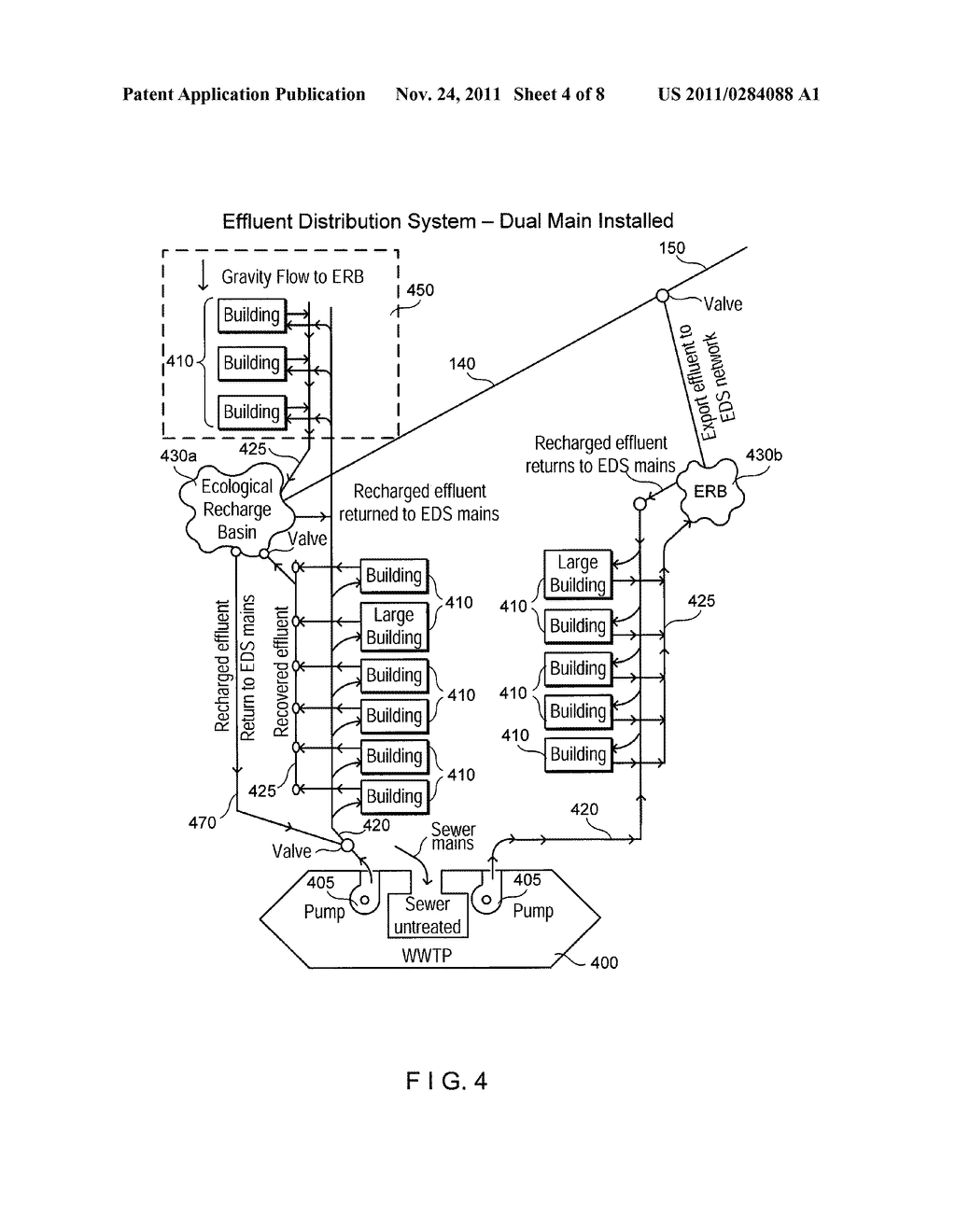 METHOD AND SYSTEM FOR PROVIDING EFFLUENT FROM AT LEAST ONE WASTEWATER     TREATMENT PLANT - diagram, schematic, and image 05