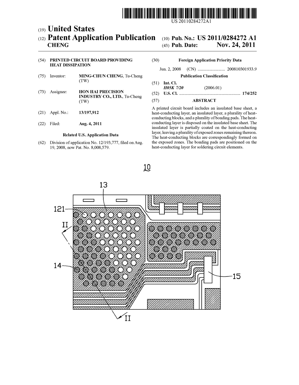 PRINTED CIRCUIT BOARD PROVIDING HEAT DISSIPATION - diagram, schematic, and image 01