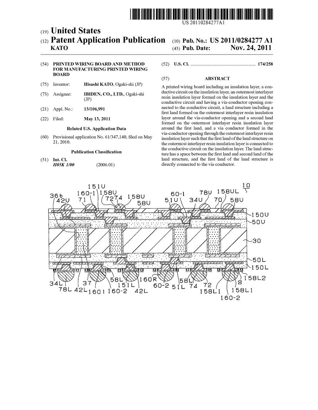 PRINTED WIRING BOARD AND METHOD FOR MANUFACTURING PRINTED WIRING BOARD - diagram, schematic, and image 01