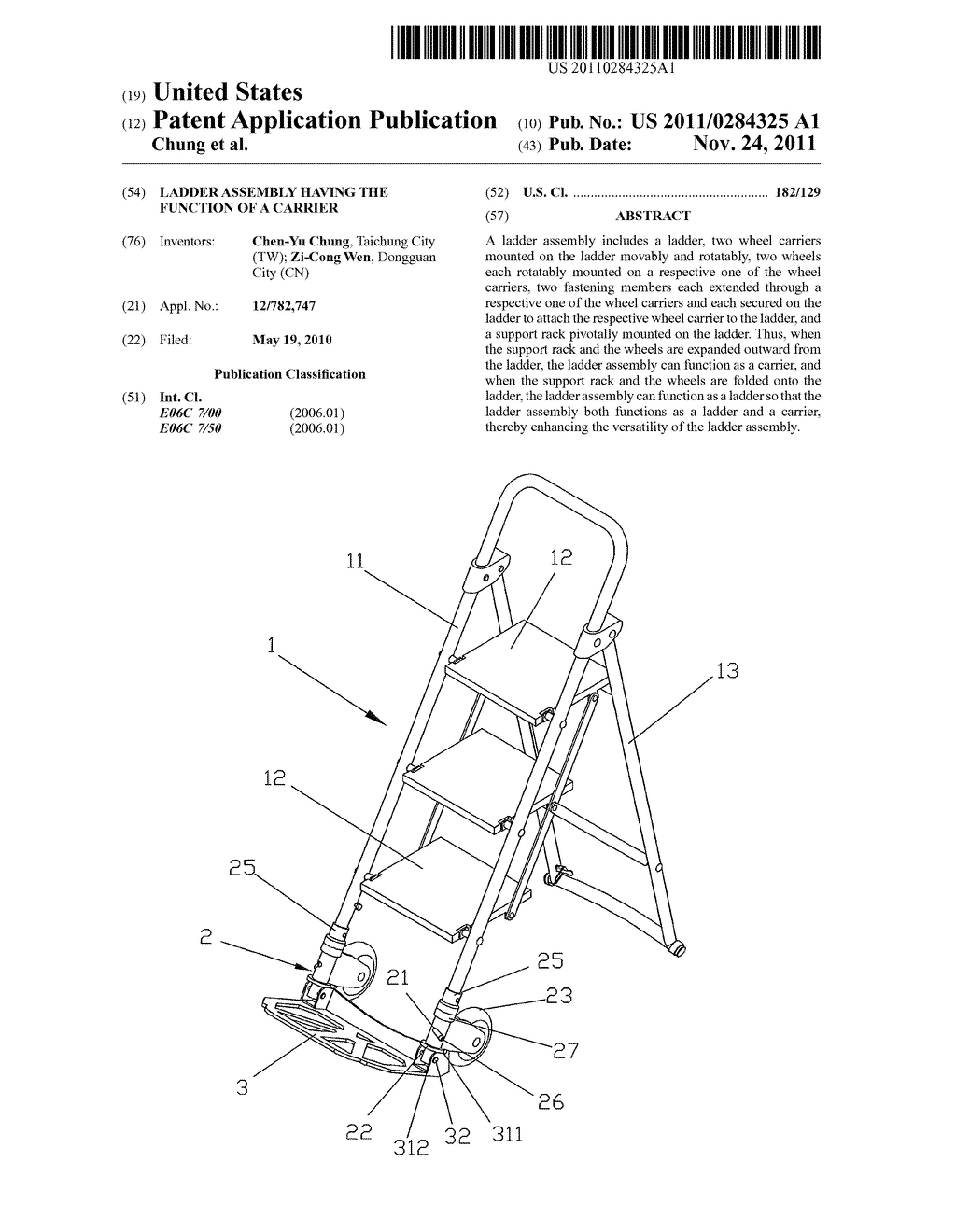 Ladder Assembly Having The Function of a Carrier - diagram, schematic, and image 01