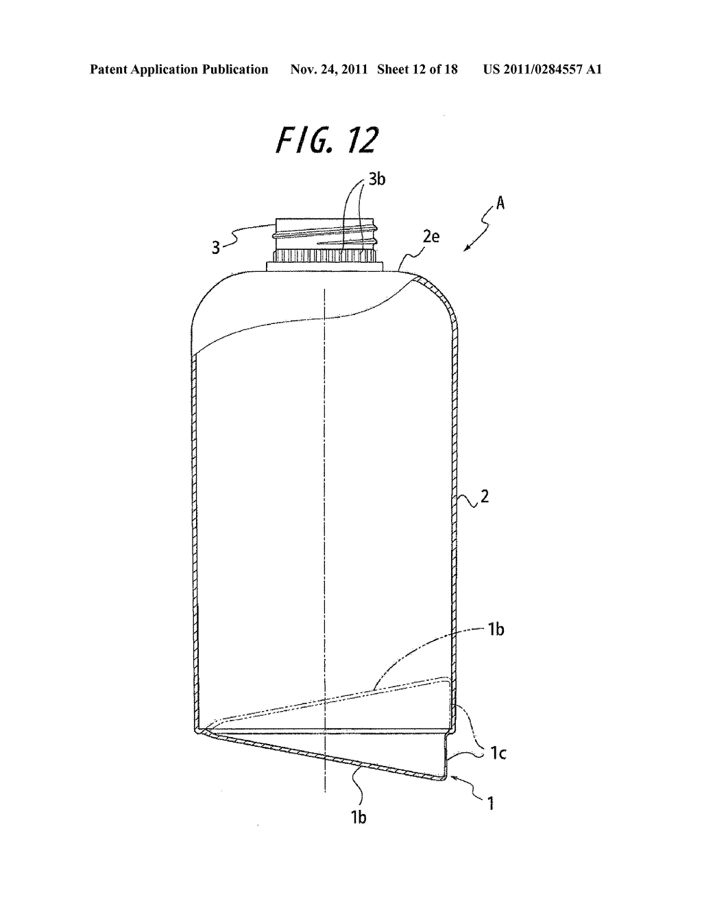 SYNTHETIC RESIN CONTAINER HAVING INVERTED, FOLDED BACK BOTTOM WALL - diagram, schematic, and image 13