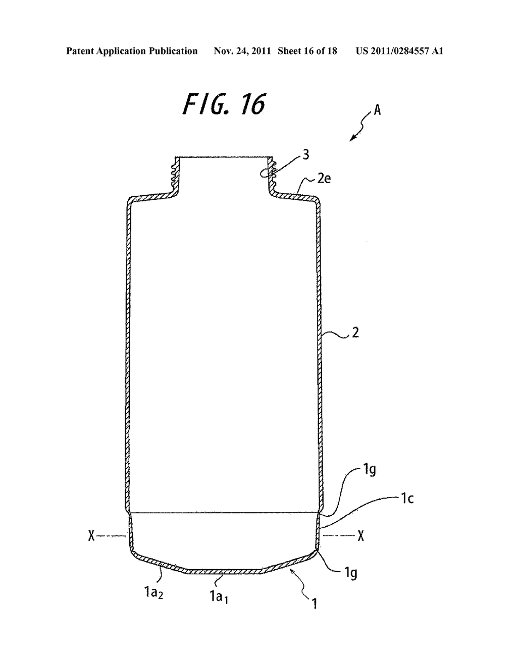 SYNTHETIC RESIN CONTAINER HAVING INVERTED, FOLDED BACK BOTTOM WALL - diagram, schematic, and image 17