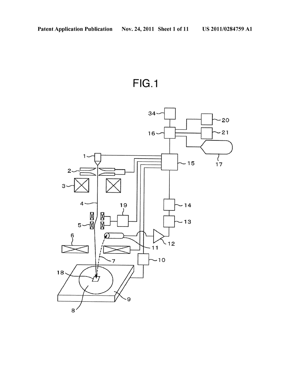 METHOD FOR ADJUSTING OPTICAL AXIS OF CHARGED PARTICLE RADIATION AND     CHARGED PARTICLE RADIATION DEVICE - diagram, schematic, and image 02