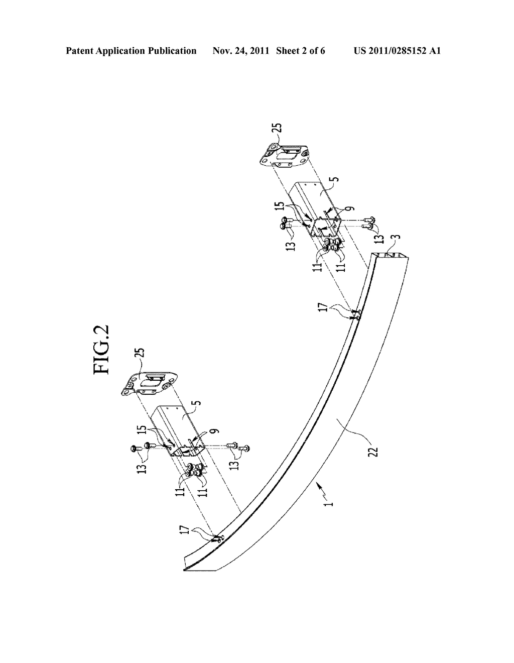 BUMPER BEAM ASSEMBLY FOR VEHICLE - diagram, schematic, and image 03