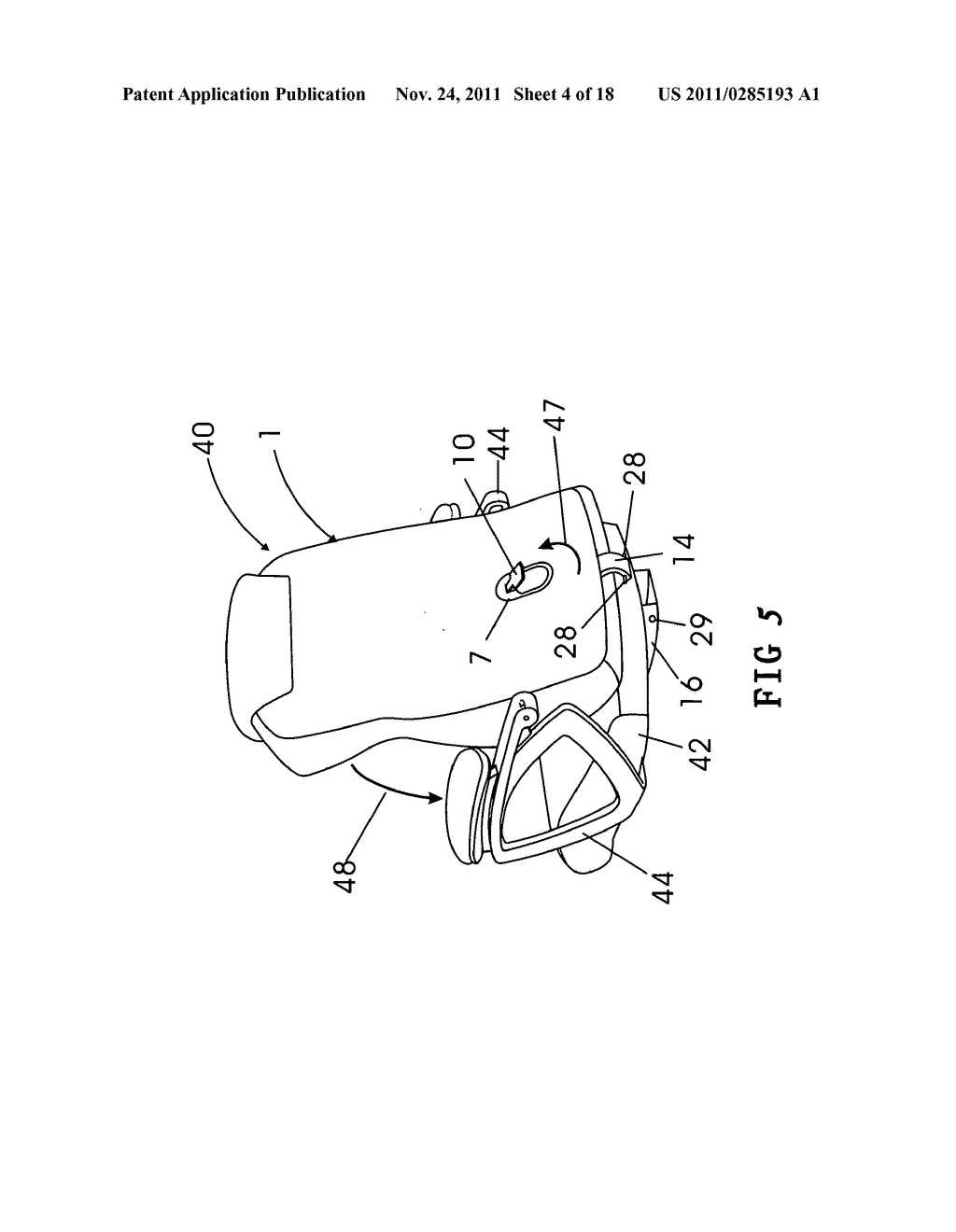 Lock release assembly for a collapsible chair having a fold-down back - diagram, schematic, and image 05